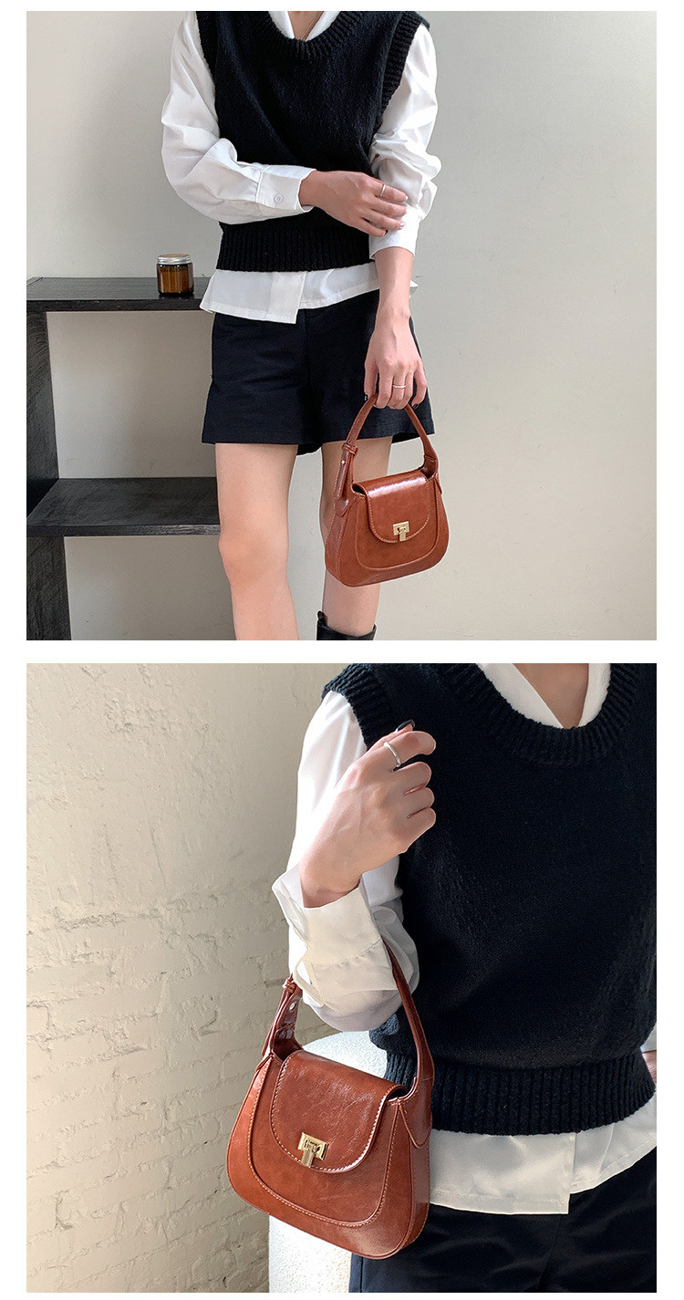 Version coréenne de la coque portable Meilad pour filles, housse à rabat avec boucle de niche, sac à bandoulière léger, sac à bandoulière en PU_voghion.com