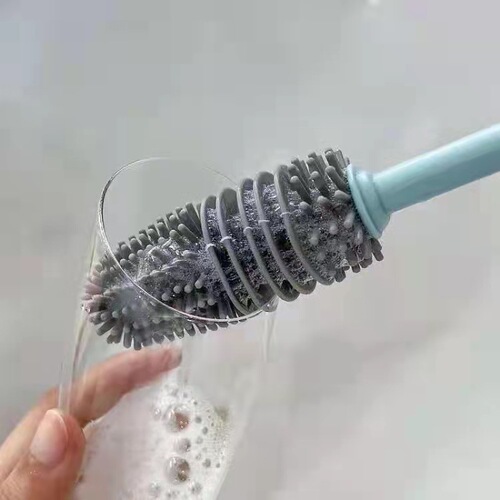 Silicone cup brush artifact household kitchen cleaning bottle brush glass cup thermos cup decontamination tea brush department store wholesale
