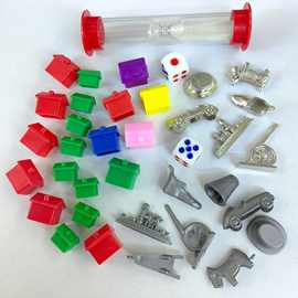 塑料制品游戏棋大富翁棋子配件房子沙漏骰子塑料配件棋自由组合