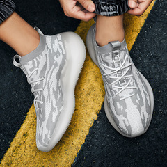 2023 New Putian Chi Coconut Shoes Real Popcorn 350V2 Flying Weave Breathable Sports Running Couple Casual Shoes