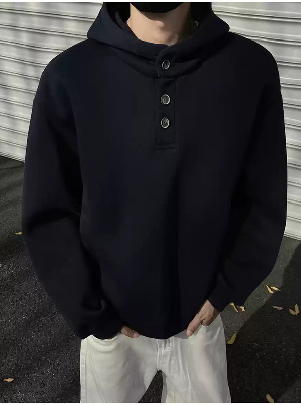 重磅连帽卫衣男女2025新款加厚长袖亨利领宽松休闲情侣慵懒感上衣|undefined