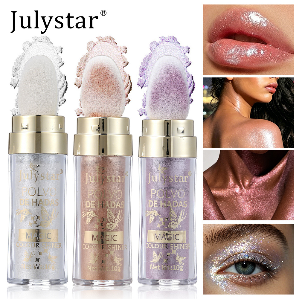 Wholesale Cross-Border Foreign Trade Full-Body Brightening Facial Highlighter Powder, Pearlescent Fine Shimmer, Suitable for Stage Makeup, in Stock for Wholesale