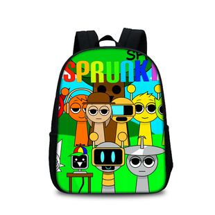 Cross-border wholesale rhythm box backpack Sprunki music game primary and secondary school children 35CM school bag