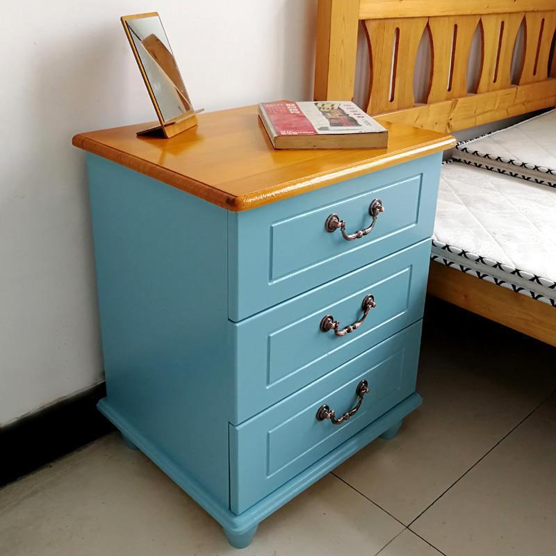 实木床头柜地中海床边柜储物收纳柜卧室柜子小户型沙发边柜整装
