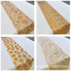 Factory direct selling hot stock source Golden hot printing four sides of sewing polyester cotton table flag dinner banquet festive decoration table flag table cloth