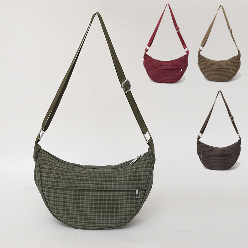 Bolso de mujer Waffle Nylon bolso de medio mes bolsa casual de moda versátil gran capacidad de hombro mochila bolso de bolsas image 1