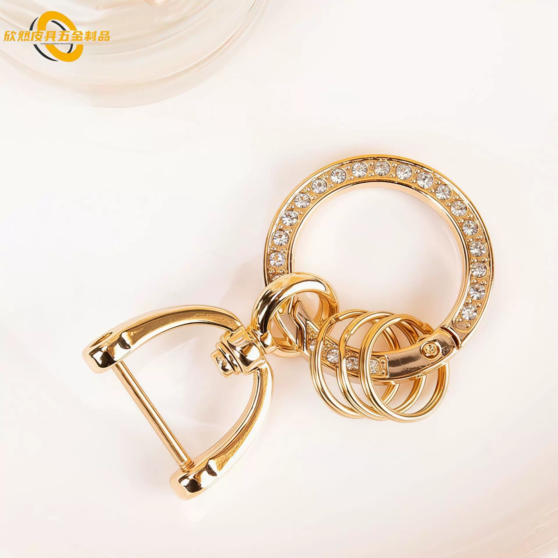 满烫水钻ins汽车钥匙扣情侣钥匙圈包包饰品挂件DIY镶钻钥匙环