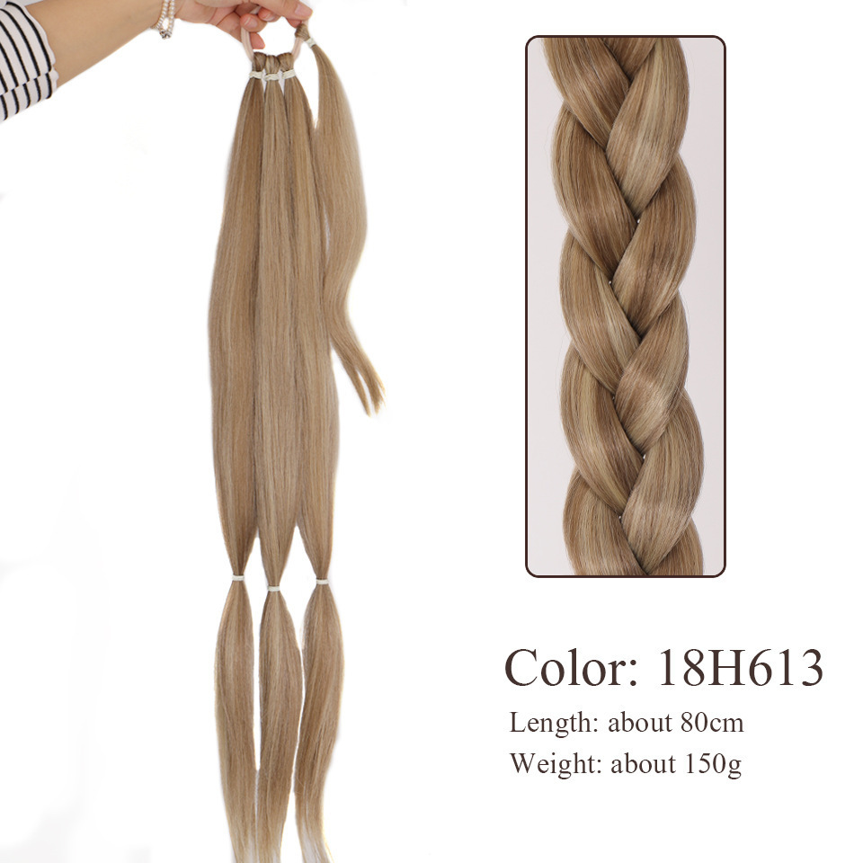 Cauda de cabello peluca comercio exterior Europa larga extensión de cabello entrelazado trenzada trenzada adornos de cabello spot al por mayor doble cola de cabello