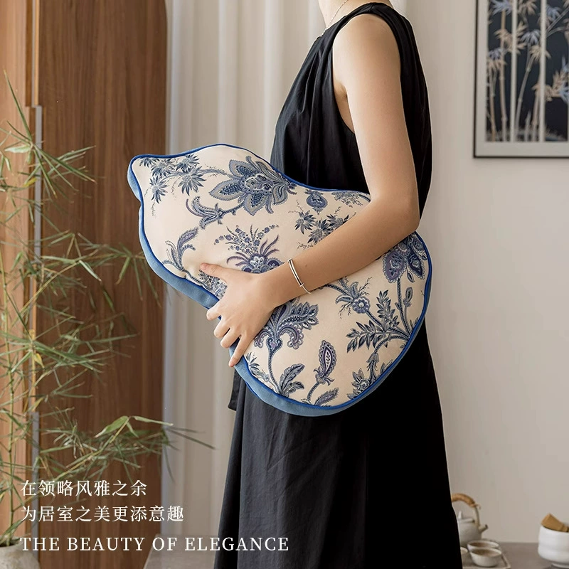 Новая китайская сине-белая фарфоровая подушка для гостиной диван тыква подушка ретро китайский стиль подушка подушка для спинки высокого класса