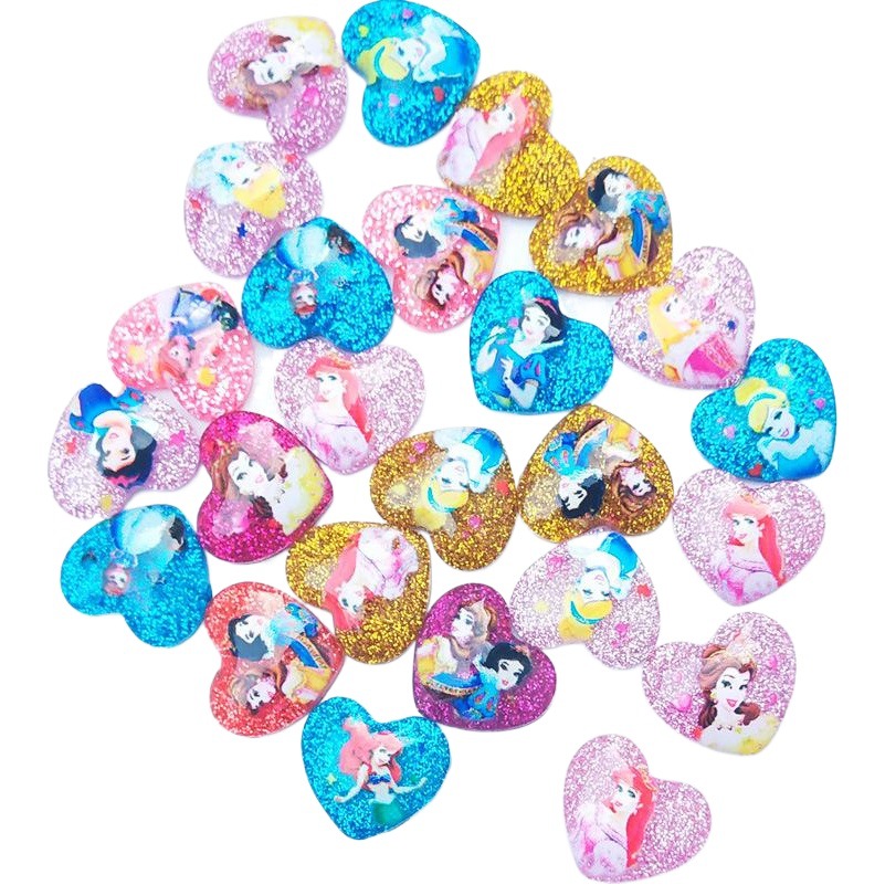 Ring Ear Clip Chain Sands Gold Powder DIY Accessories Children Necklace Set Wholesale Semi-finished Resin Flat Base Sticker