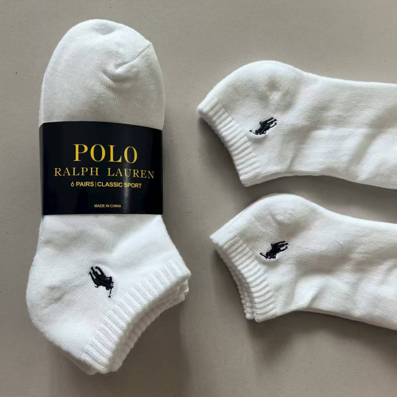 Polo Ralph Lauren Classic Sport Ankle Socks 6-Pack White