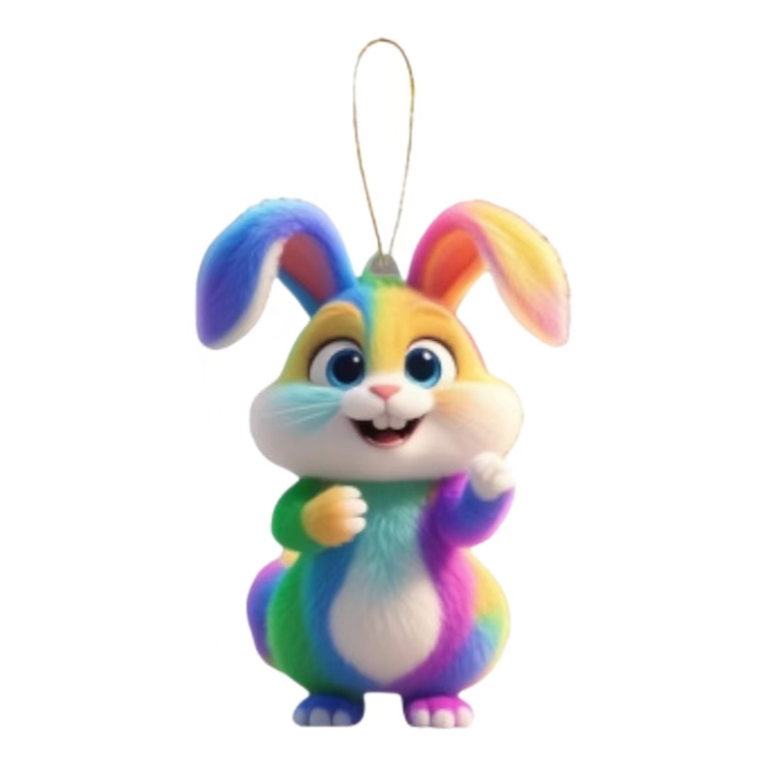 Nuevos productos de Pascua transfronteriza acrílico plano flor Dan lindo conejo colgante de coche Navidad Decoración de Acción de Gracias image 9