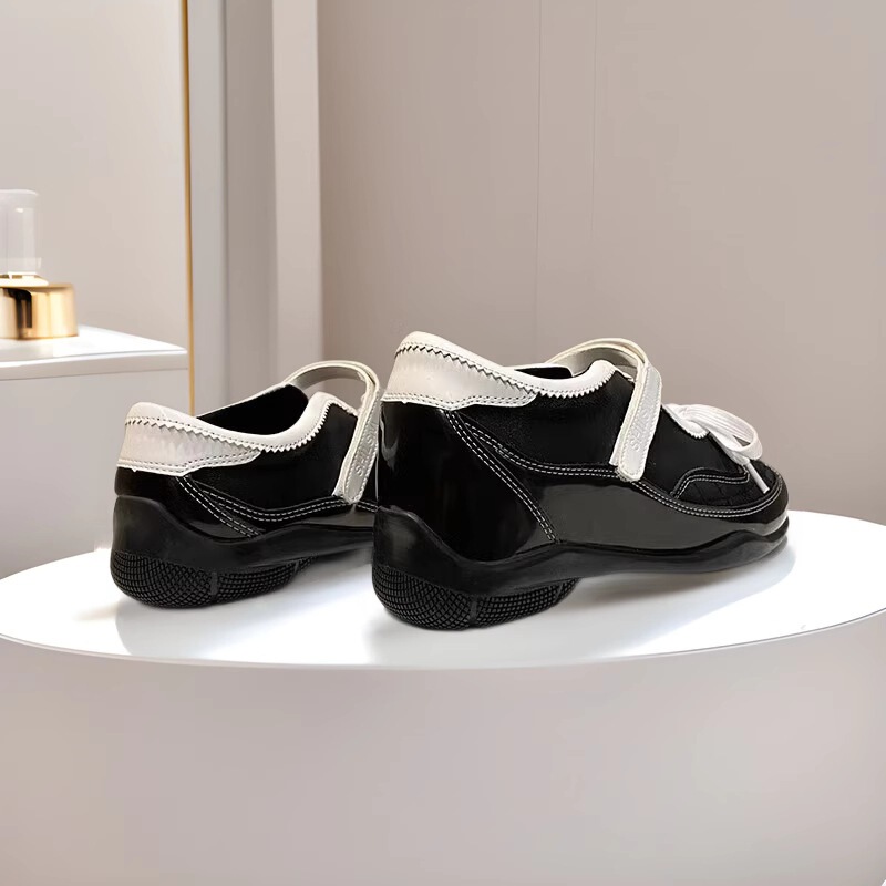 2026 New Style Fashionable Ballet Shoes for Women with 6cm Hidden Height Increase, Spring New Casual Sports Leather Shoes Mary Jane