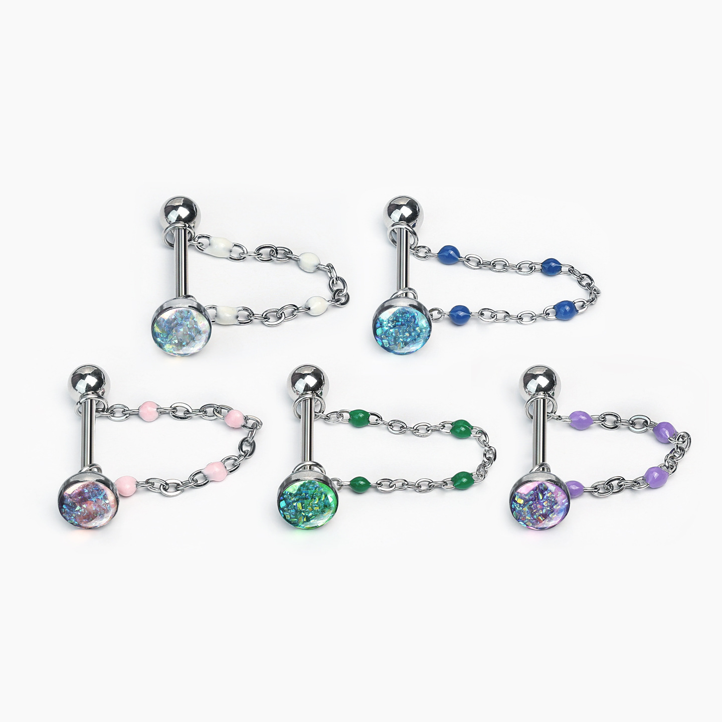 Labret piercing jewelry detail image