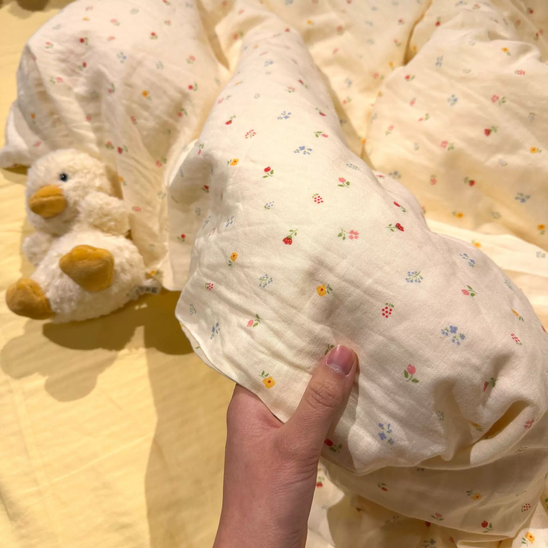 A类全棉有氧双层纱四件套母婴级透气纯棉纱布宿舍三件套小清新