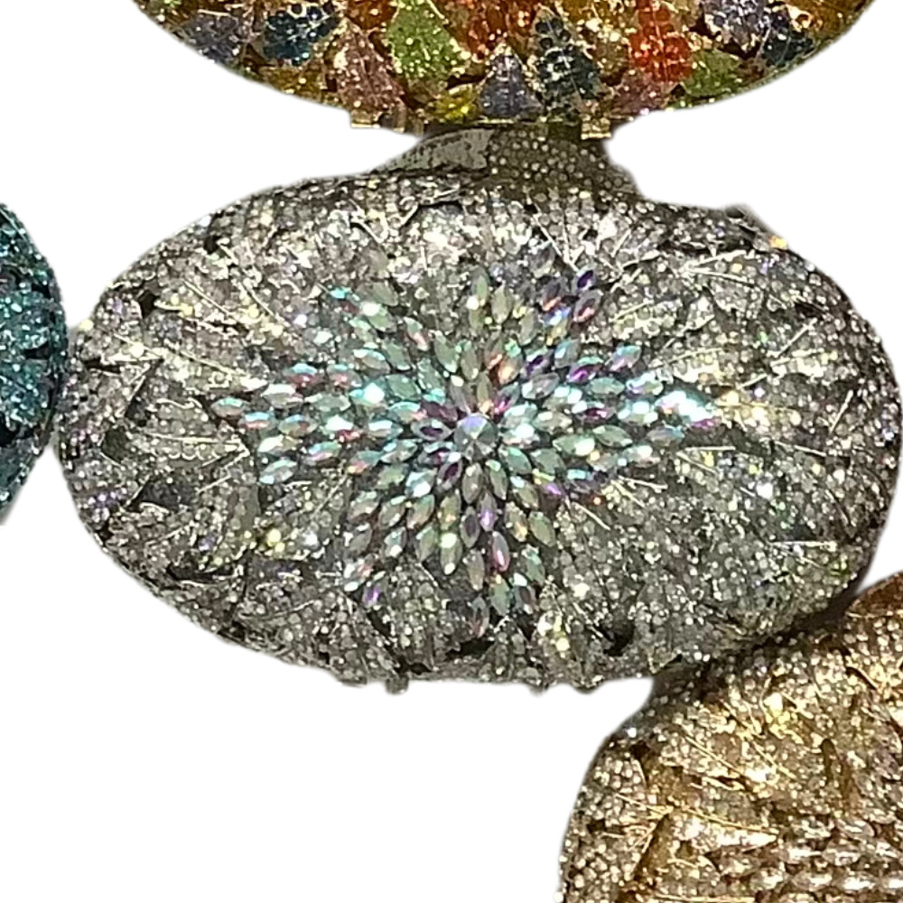 Bolsa de fábrica directa de diamantes transfronterizos bolsas de cristal de diamantes coloridas bolsas de cena vestidos bolsas de mano de mujer