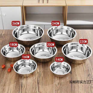 304 Stainless Steel Basin Thickeneded Non-Magnetic Multi-Purpose Basin Canteen Soup Bowl Household Instant Noodle Bowl Rice Basin Bowl Soup Basin Egg Beating Basin