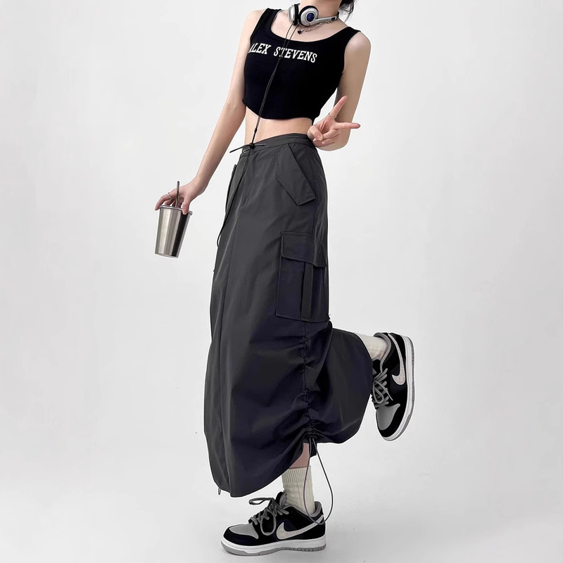 Summer plus size chubby girl Workwear Skirt Mid-length Skirt Women's Pear-shaped Fat American-style Bella Long Skirt