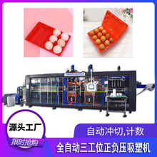 鸿友星机械  全自动正负压一体吸塑机红色鸡蛋托盒生产机器