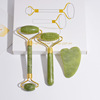 New Green, Phoenix Jade, Zinc Alloy three -piece beauty arc jade roller heart -type scraping board jade thorn thin face