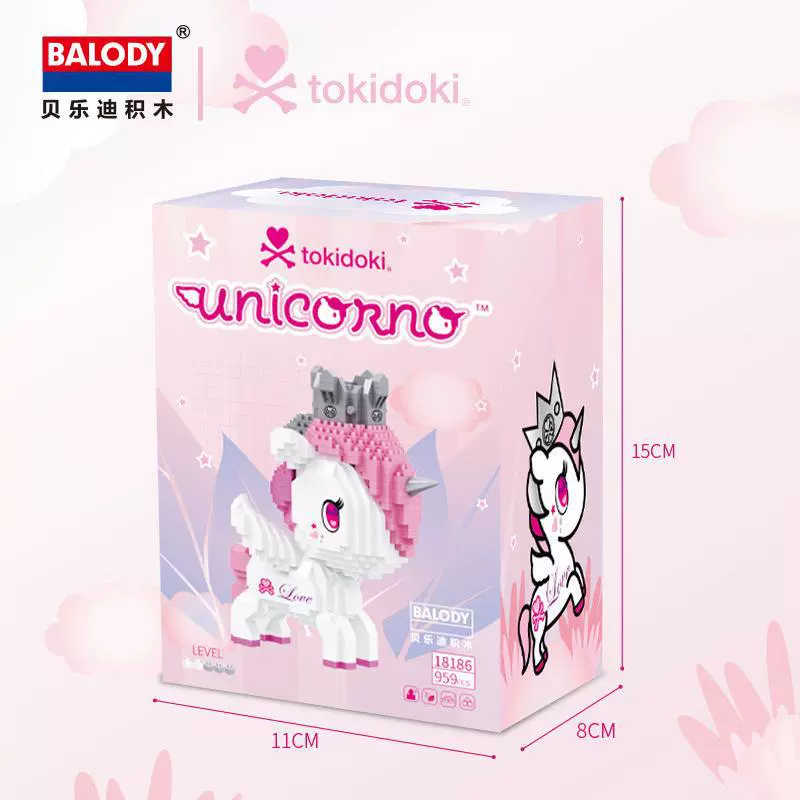 Balody/Beledi подлинно уполномоченный единороги Tokidoki совместная модель микро-гранулярный пазл конструктор