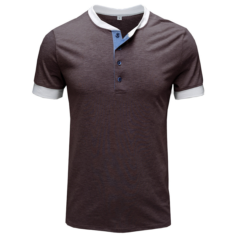 Sommer Neue Europäische und Amerikanische männer Casual Vielseitig Kurzarm T-shirt Rundhals Einreiher Top_voghion.com
