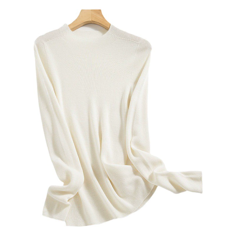 Свитер без давления Shimori, бесшовный цельный шерстяной свитер, женская вязаная Базовая рубашка с высоким воротом из 100 чистых шерстей