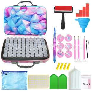 Diamond Painting Tool suit Storage Bag New Multi-Functional Diamond Embroidered 70 Round Bottle Diamond Storage Leather Handbag