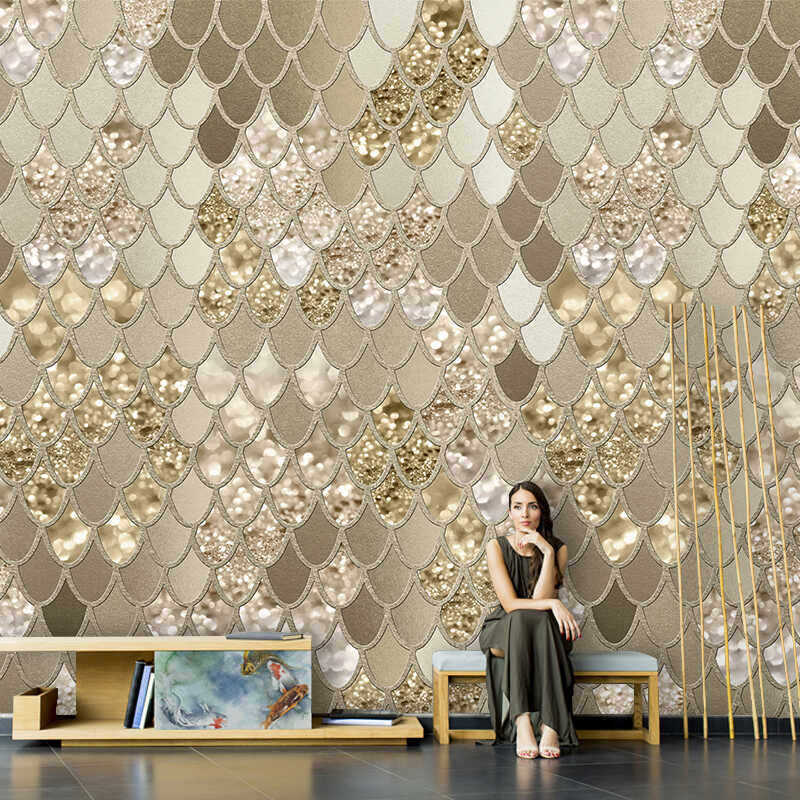 北欧轻奢金色几何艺术壁纸个性客厅电视背景墙纸卧室高档无缝墙布