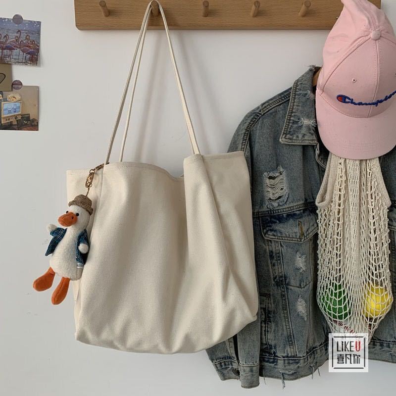 手提袋新款包女韩版慵懒风环保购物袋简约文艺帆布书包韩版