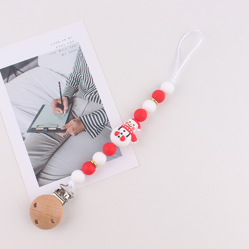 Bebé recién nacido tetina anti-caída cadena de silicona de grado alimenticio cuentas pacificador soporte de tetina