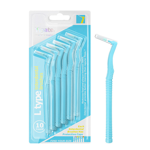 MediClean L-shaped Interdental Toothbrush for Cleaning Between Teeth, Orthodontic & Dental Gap Brush – Pack of 10