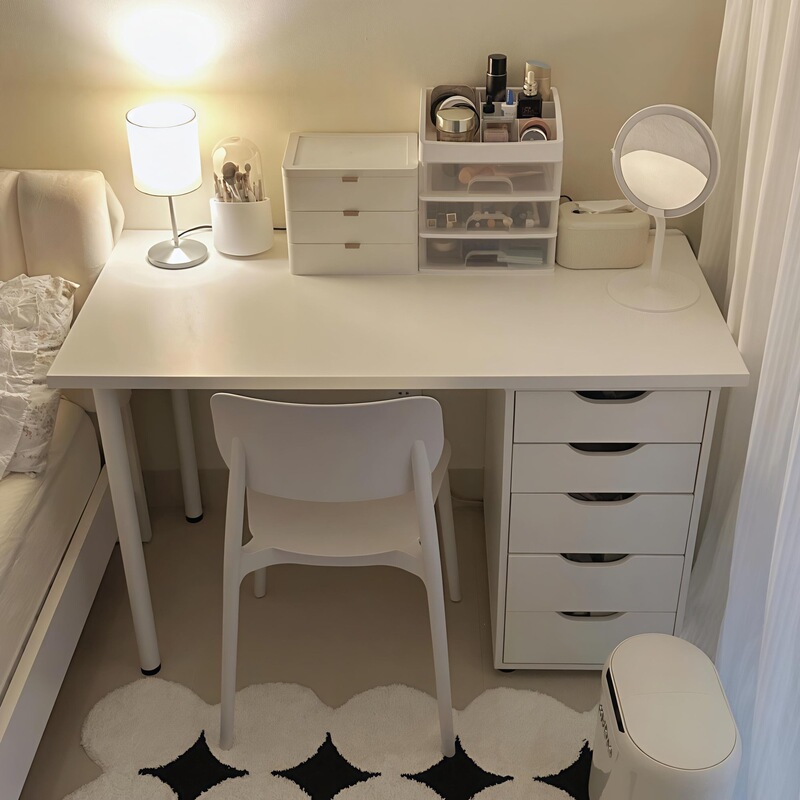 Modern Minimalist Style Internet-Famous Office White Computer Desk Study Desk Home Student Desk Makeup Double Desk Modern Minimalist Style Internet-Famous Office White Computer Desk Study Desk Home Student Desk Makeup Double Desk