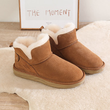 雪地靴女牛反絨加絨加厚橡膠女冬新款套筒保暖棉靴女鞋子