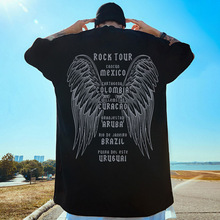 oversize欧美潮牌新款胖子男装大码国潮嘻哈宽松短袖T恤潮流半袖