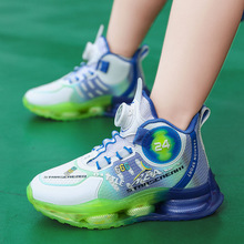 2024春季透气网面儿童旋转扣篮球鞋男童高帮运动鞋女孩户外跑步鞋