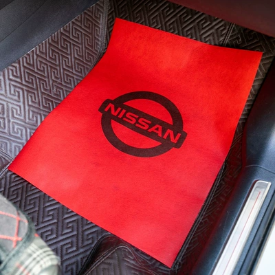 for Car Wash Shops and 4S Universal Foot Pad - 50-sheets-of-enlarged-4253-red-nissan-logo