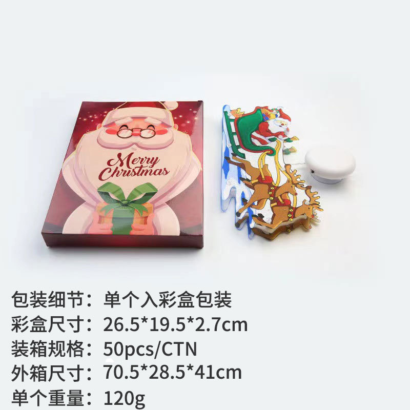 Luces de Navidad con Ventosa en Existencia de Fábrica, Decoración Navideña para Ventanas, Campanas, Colgantes de Papá Noel y Muñeco de Nieve, Luces LED