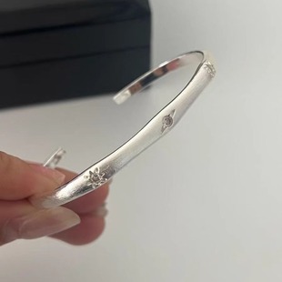 S925 Sterling Silver Brushed Star Bracelet High Feeling Temperament Design Full Body Silver Exquisite Bracelet Valentine's Day Gift