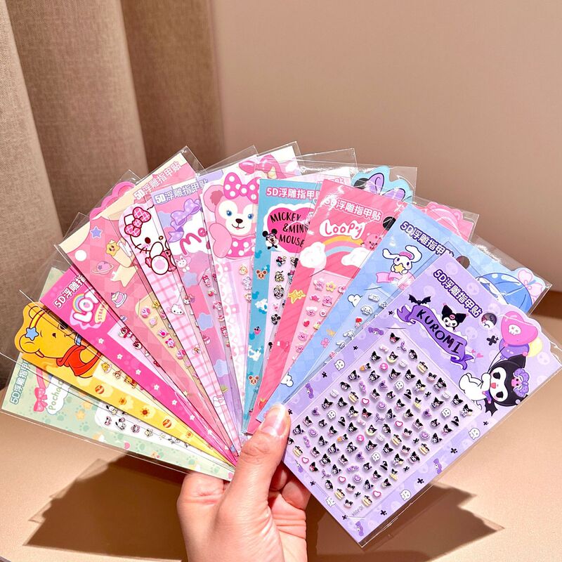5D Embossed Nail Stickers Sanrio Kuromi Waterproof Nail Stickers Cinnamon Dog Hello Kitty Nail Stickers Cute 5D Embossed Nail Stickers Sanrio Kuromi Waterproof Nail Stickers Cinnamon Dog Hello Kitty Nail Stickers Cute