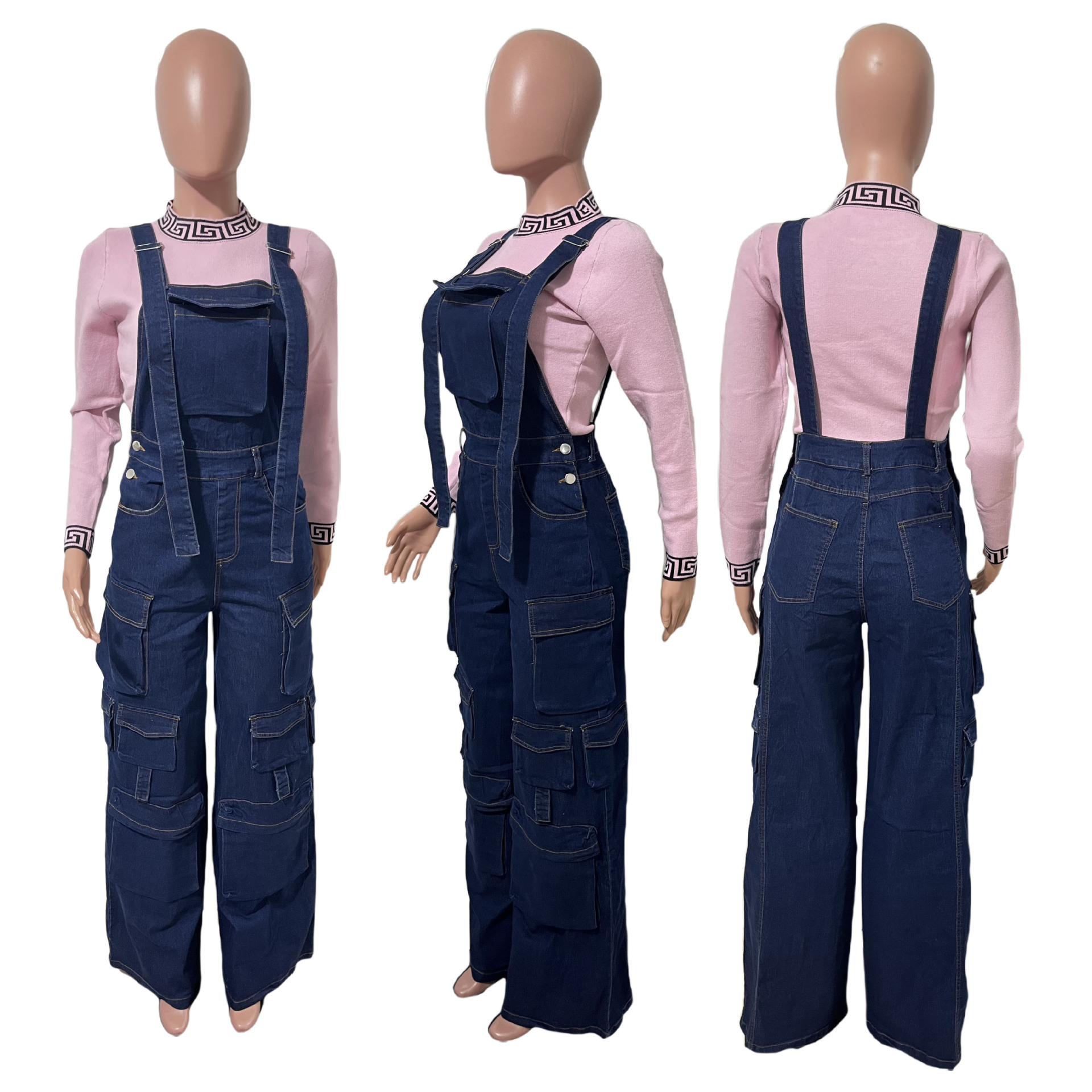 Women's Clothing Versatile Wide Leg Denim Jumpsuit Women's Work Pants Style Overalls For Formal & Casual For Women_ecoleips.com