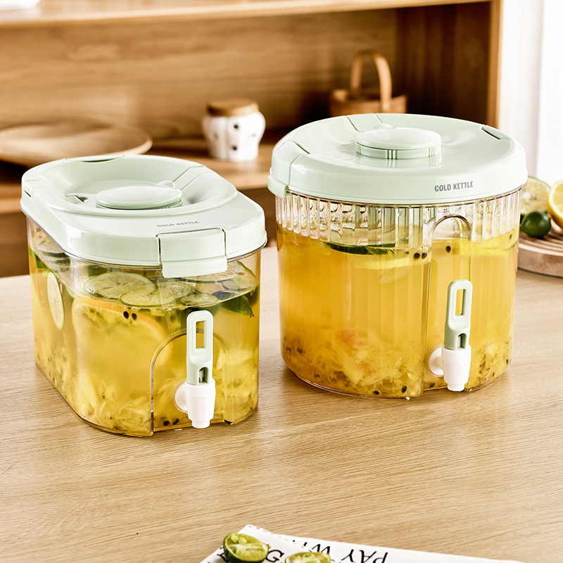 冰箱冷水壺帶龍頭可掛杯子涼水壺家用大容量冰鎮飲料冷水桶果汁桶