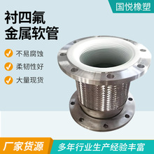 四氟法兰式金属软管304不锈钢四氟编织化工管道铁氟龙管耐腐蚀
