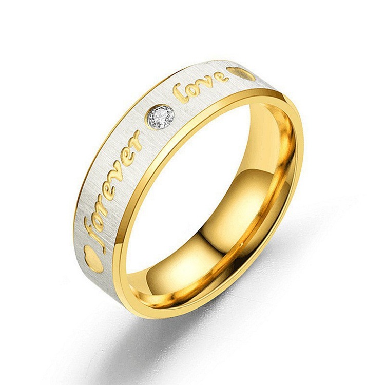 6g Weight PVD Coated Gold Plating Process Real Gold Plated Plating Material Zircon Inlay Material Rings Classification 18K Gold Plating Color 1 Piece Quantity Daily Occasion 201 Stainless Steel Material U Shape Pattern Unisex Gender Fashion Style Waterproof Non Tarnish, Inlay Craft Real Gold Plated 201 Stainless Steel PVD Coated Zircon U Shape Waterproof Non Tarnish Fashion Rings For Unisex 14