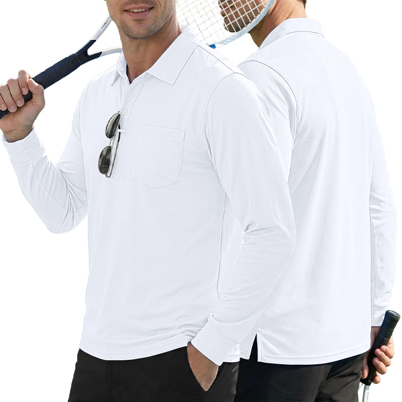 Transfronterizo Amazon manga larga camiseta suelta con collar camiseta hombre Europa y América otoño nuevo estilo al aire libre táctico polo hombre