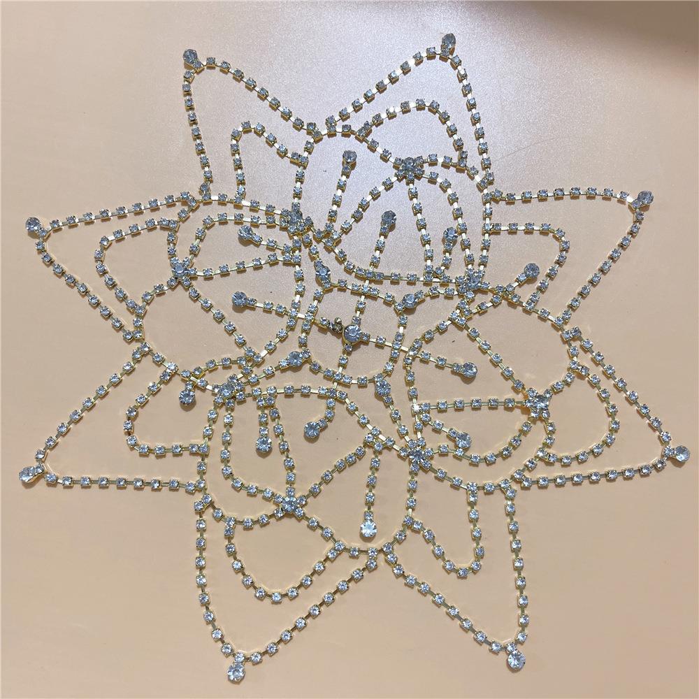 Nuevos accesorios transfronterizos de lujo populares personalizados de múltiples capas de agua gota frente Cadena de rendimiento europeo y americano mostrar accesorios para el cabello de diamante completo