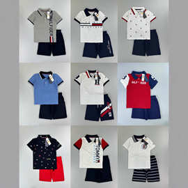 2-10岁男女童短袖套装夏季翻领儿童童装薄款棉POPO衫短裤两件套运