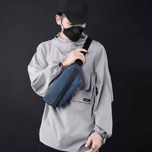 Men's Chest Bag Mini Crossbody Bag Casual Multifunctional Large Capacity Small Shoulder Bag Hip Hop Magnetic Buckle Functional Waist Bag