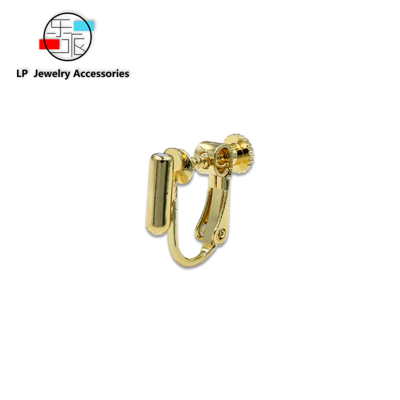 耳针转耳夹针管U形螺旋耳夹转换器真金色保色电镀耳饰铜饰品配件