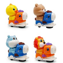 跨境儿童电动万向摇摆车霸霸龙灯光音乐新奇特玩具动物摇摆木马